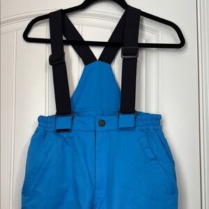 Blue Ski Overalls with Black Straps